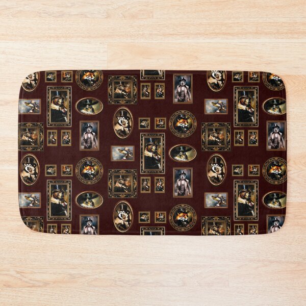 Item preview, Vintage Animal Art: Animal Gentlemen Portrait Pattern | Animal Art | Oil Painting | Animal Portrait | Crimson Background designed and sold by UnhingedBird.