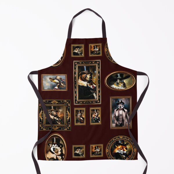 Item preview, Vintage Animal Art: Animal Gentlemen Portrait Pattern | Animal Art | Oil Painting | Animal Portrait | Crimson Background designed and sold by UnhingedBird.