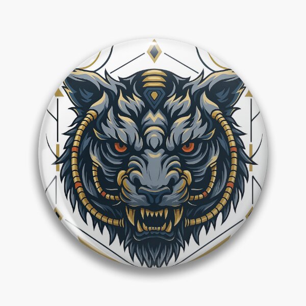 Item preview, Fierce Robotic Tiger Head with Futuristic Elements designed and sold by ArtfulWeave.