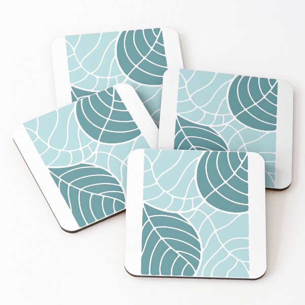 Item preview, Abstract Leaf Pattern in Blue Tones Minimalist Style designed and sold by ArtfulWeave.