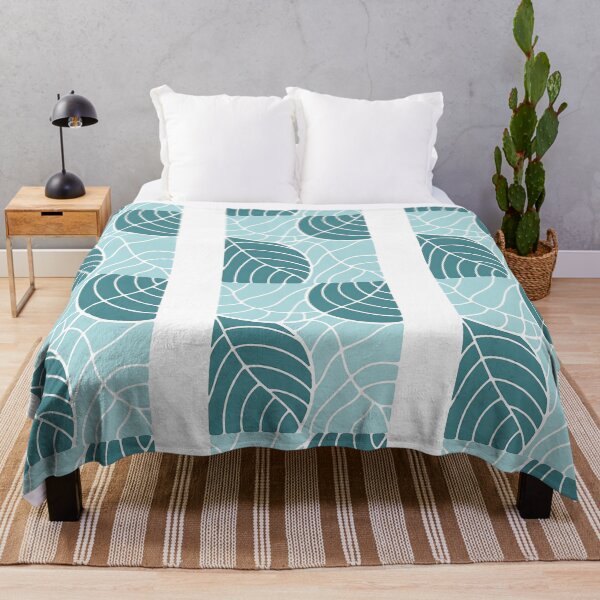 Item preview, Abstract Leaf Pattern in Blue Tones Minimalist Style designed and sold by ArtfulWeave.