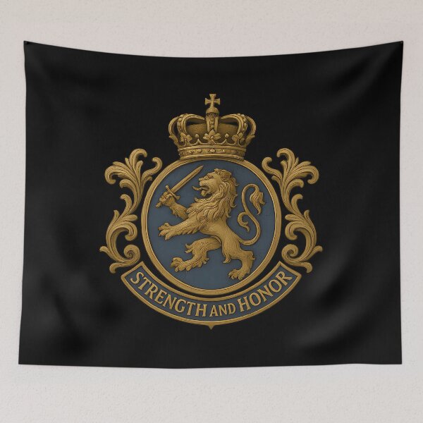 Item preview, Strength And Honor Heraldic Lion Crest  Netherland designed and sold by JulieKnapp6.