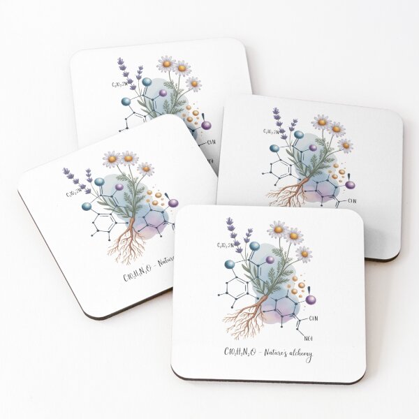 Item preview, Serotonin Molecule Botanical Art - Anxiety Relief - Witchy Science Gift designed and sold by Zenka Design's.