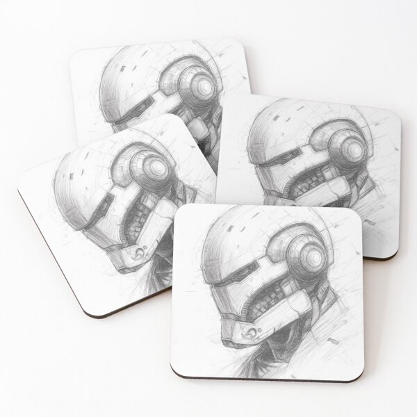 Item preview, Space Droid Sketch designed and sold by Leon Woods Pencil Art.