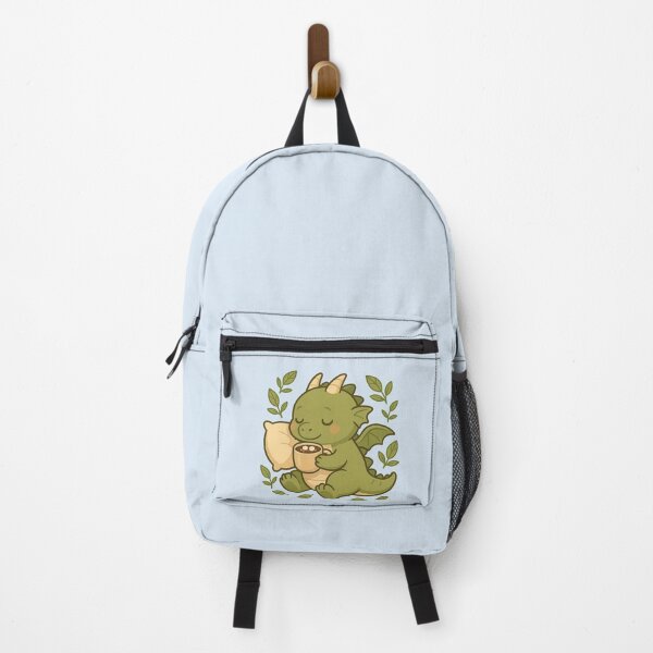 Item preview, Sleepy Dragon with Cocoa | Cozy Kawaii Green Dragon designed and sold by Imagoni.