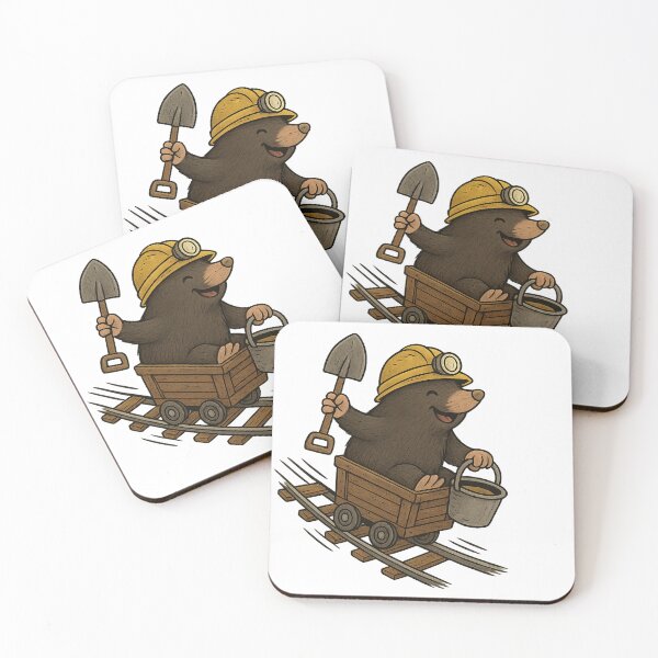 Item preview, Cute Miner Mole in Cart designed and sold by photoparadise22.