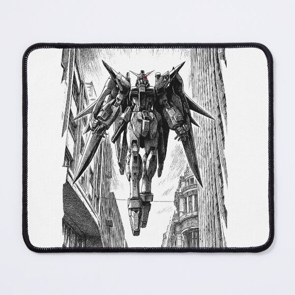 Item preview, Destiny Gundam Digital Artwork ink black white  designed and sold by sabartgunpla.