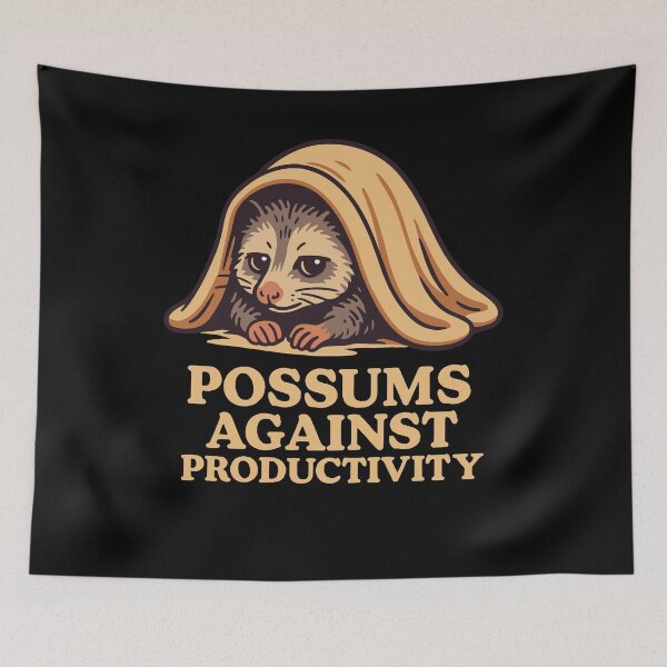 Item preview, Possums Against Productivity Humor Meme designed and sold by LuminOrb.