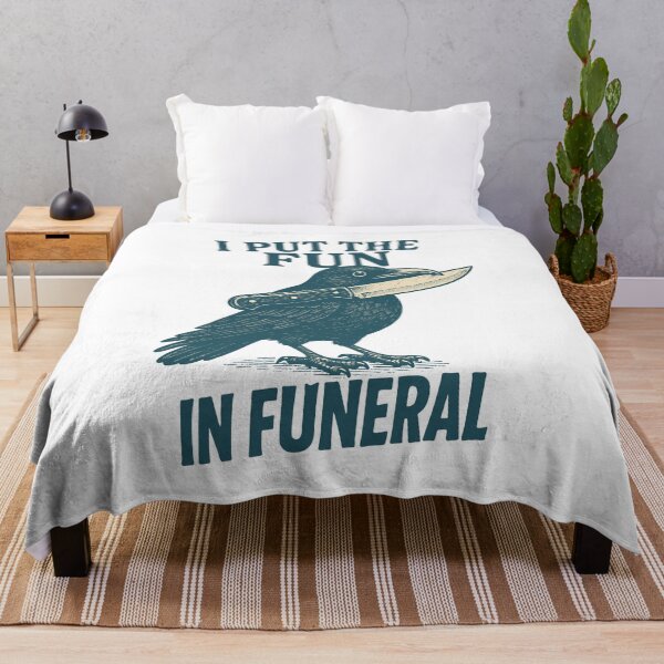 Item preview, I Put The Fun In Funeral Crow Humor Quote designed and sold by LuminOrb.