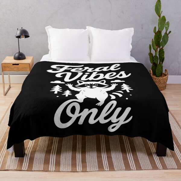Item preview, Feral Vibes Only Raccoon Humor Quote Tee designed and sold by LuminOrb.