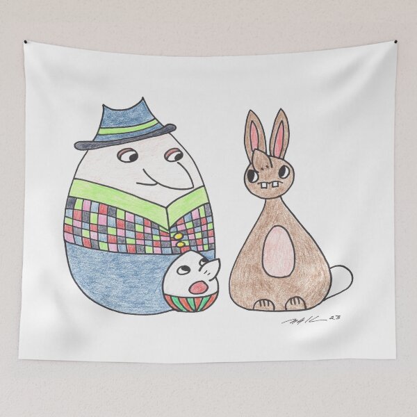 Item preview, Easter Egg Dad with Child & Easter Bunny - Osterei Papa mit Kind & Hase designed and sold by Anke‘s Bazaar.