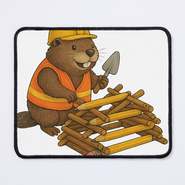 Item preview, Beaver Builder with Helmet and Pencils designed and sold by photoparadise22.