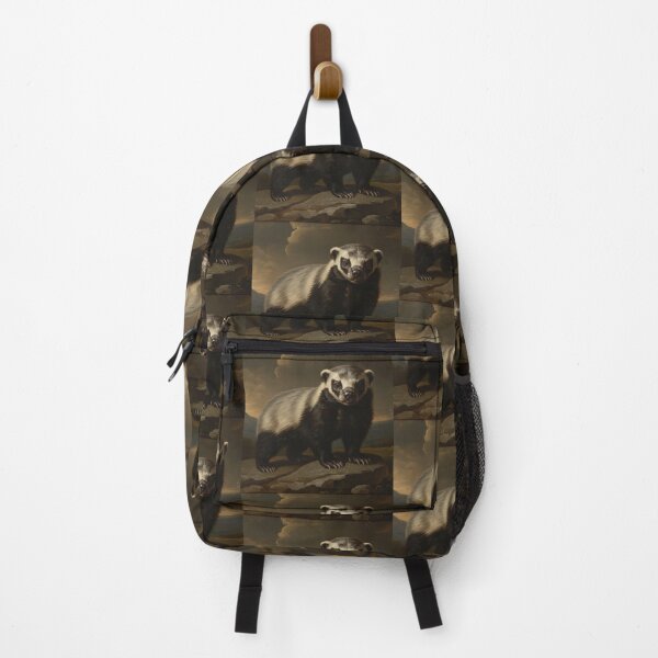 Item preview, Vintage Oil Painting Portrait of a Honey Badger Standing on a Rock designed and sold by bvdesignart.