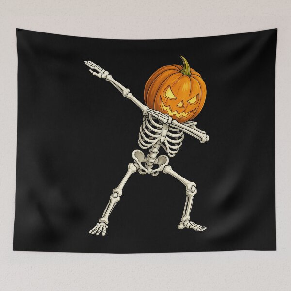 Item preview, Halloween Boys Dabbing Skeleton Scary Pumpkin Jack O Lantern designed and sold by TyraYoung.