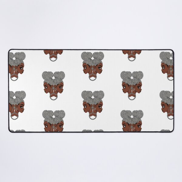 Item preview, Grunge Chain Braided Twins Art – Edgy Afro-Futuristic Illustration with Metallic Aesthetic designed and sold by OsasChild.