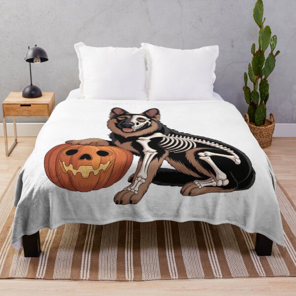 Item preview, German Shepherd Skeleton Jack O Lantern Funny Dog Halloween designed and sold by Bandikonsalez.