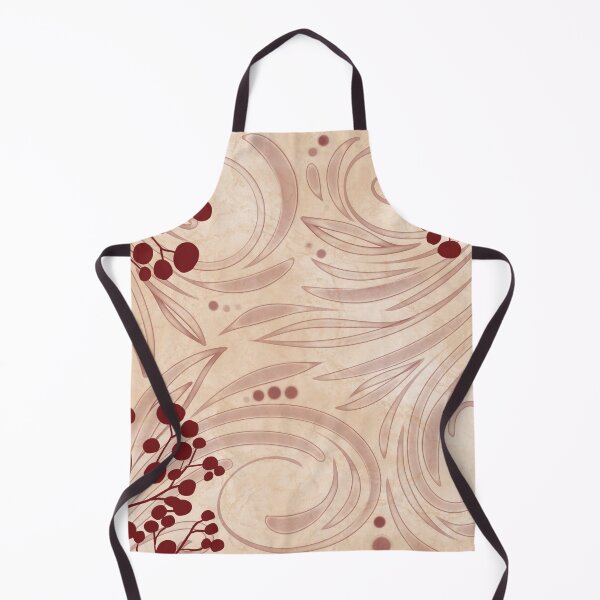 Item preview, Vintage Maroon Berry Swirls: Elegant Floral Pattern on Beige Background designed and sold by Vikiink.