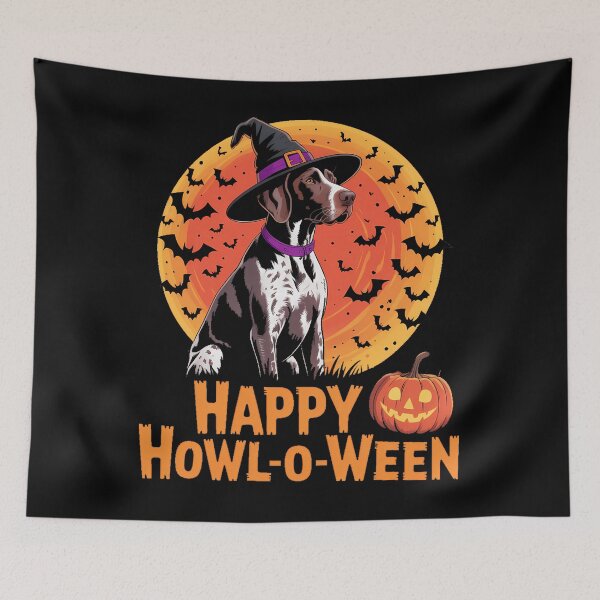 Item preview, German Wirehaired Pointer Dog Halloween Happy Howl-o-ween designed and sold by Bandikonsalez.