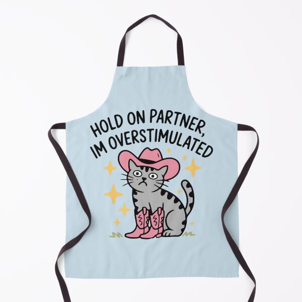 Item preview, Hold on partner, Im overstimulated cowboy cat designed and sold by BrownHorse90s.