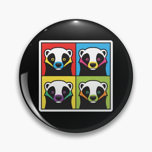 Item preview, Colorful Quad Honey Badger Pop Art Warhol Style Animal Portrait designed and sold by bvdesignart.