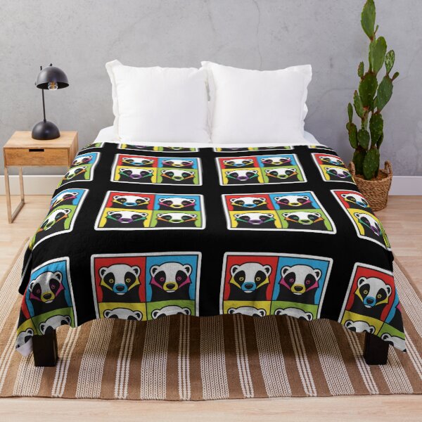 Item preview, Colorful Quad Honey Badger Pop Art Warhol Style Animal Portrait designed and sold by bvdesignart.