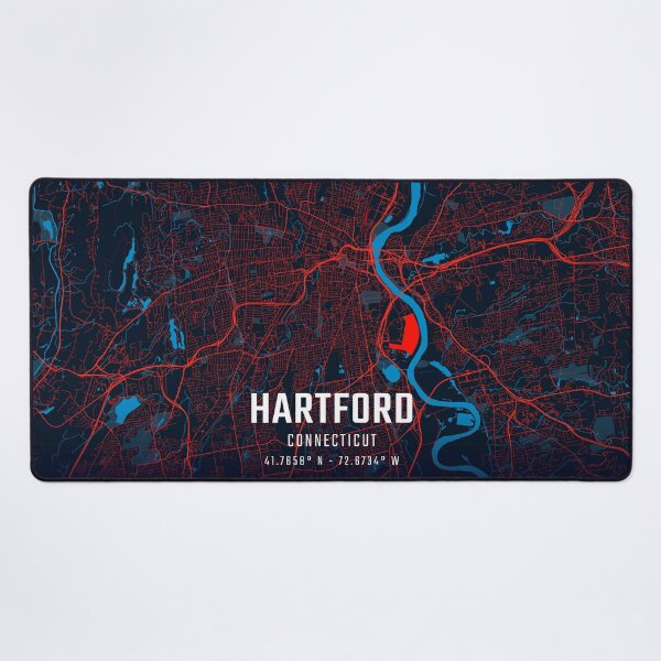 Item preview, Hartford Red & Blue Minimalist Map designed and sold by HomeLivingCo.