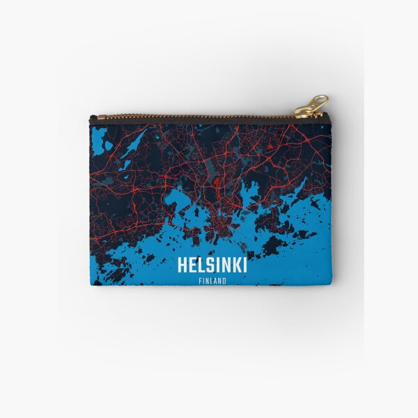 Item preview, Helsinki Red & Blue Minimalist Map designed and sold by HomeLivingCo.