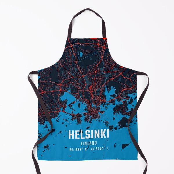 Item preview, Helsinki Red & Blue Minimalist Map designed and sold by HomeLivingCo.
