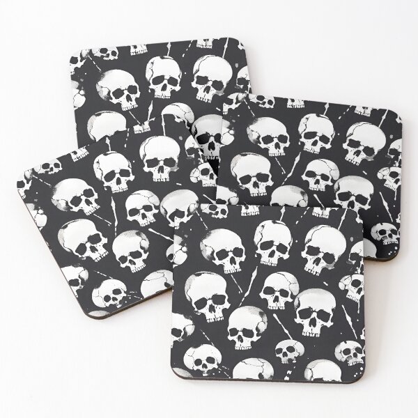 Item preview, "Skull Pattern with Cracks – Grunge Anatomy on Black" designed and sold by dreampik.