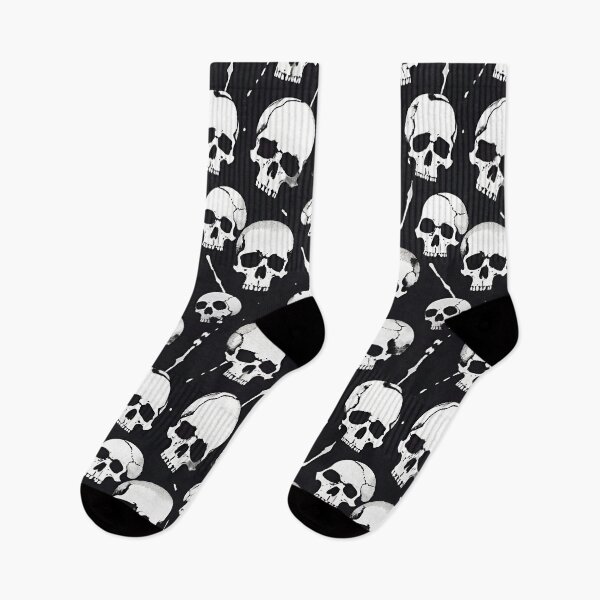 Item preview, "Skull Pattern with Cracks – Grunge Anatomy on Black" designed and sold by dreampik.