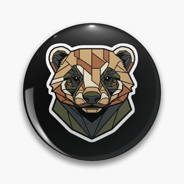 Item preview, Colorful Camouflage Geometric Honey Badger Head Polygon Design designed and sold by bvdesignart.