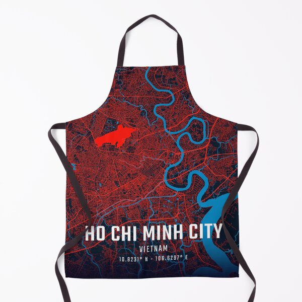 Item preview, Ho Chi Minh City Red & Blue Minimalist Map designed and sold by HomeLivingCo.