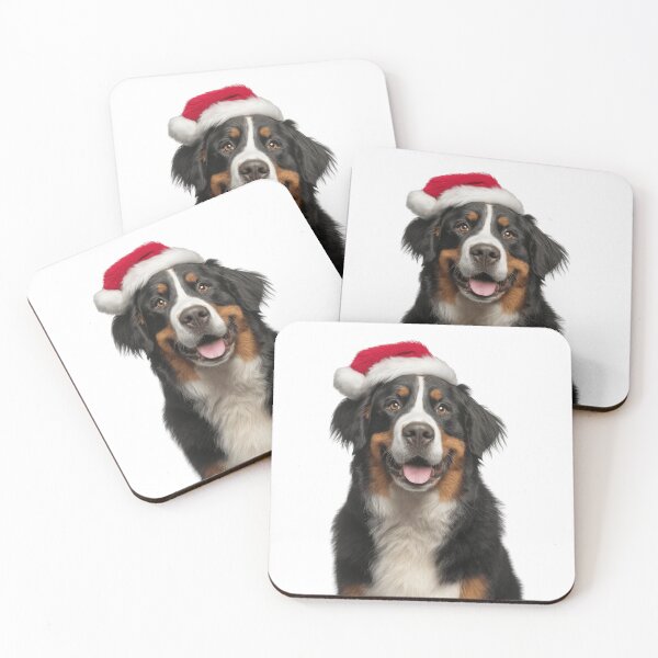 Item preview, Bernese Mountain dog with Christmas Hat – Festive Bernese Mountain dog Xmas Design designed and sold by LazyOwlStore.