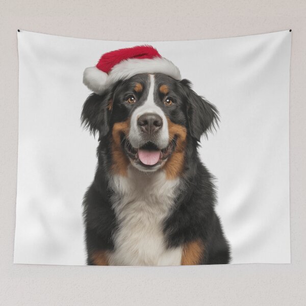 Item preview, Bernese Mountain dog with Christmas Hat – Festive Bernese Mountain dog Xmas Design designed and sold by LazyOwlStore.