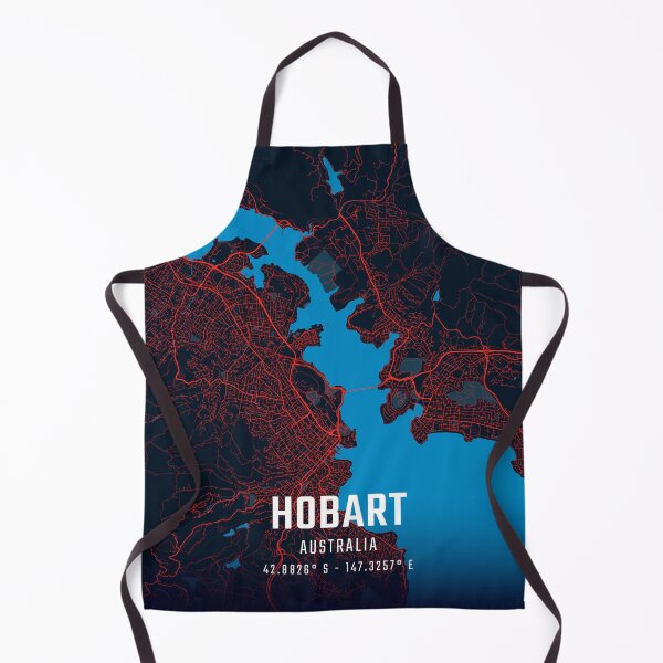Item preview, Hobart Red & Blue Minimalist Map designed and sold by HomeLivingCo.