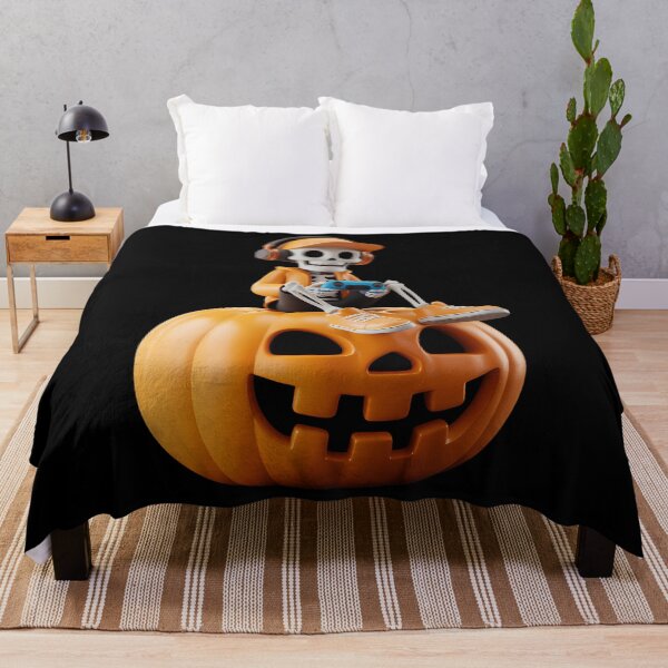 Item preview, Spooky Pumpkin & Skeleton Gamer Halloween designed and sold by ValerieRodrigue.