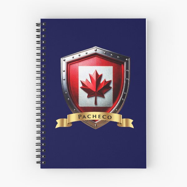 Item preview, Pacheco Family Canada Shield, Maple Leaf Heraldry Crest designed and sold by Highlandkings.