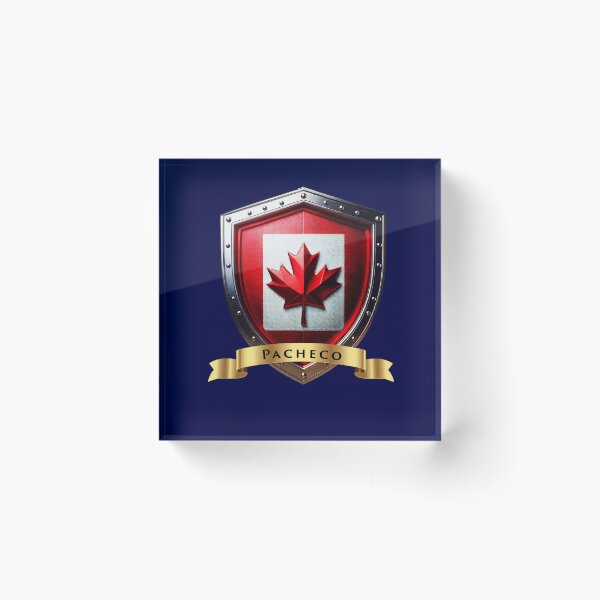 Item preview, Pacheco Family Canada Shield, Maple Leaf Heraldry Crest designed and sold by Highlandkings.