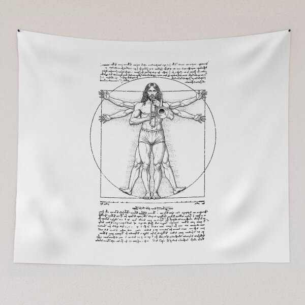 Item preview, Trombone Player Trombonist Vitruvian Man Leonardo Da Vinci designed and sold by GrandeDuc.