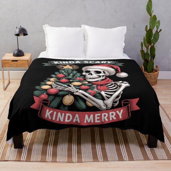 Item preview, Christmas Skeleton Tree Kinda Scary Kinda Merry Santa Goth designed and sold by papertaless.