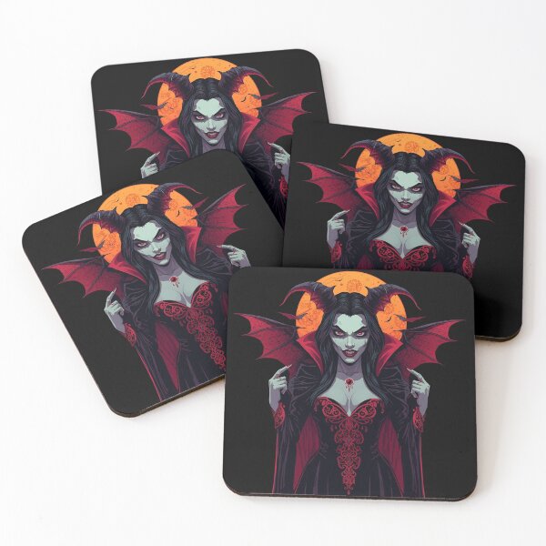 Item preview, Vampire Queen with Horns and Blood Moon designed and sold by DreamArtmaStudio.