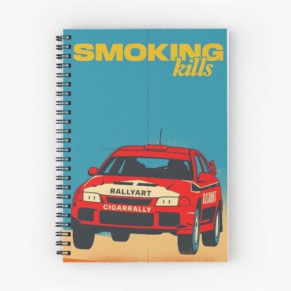 Item preview, Retro Rally Car Poster – Smoking Kills (Vintage Motorsport Art) designed and sold by KrintoryTees.