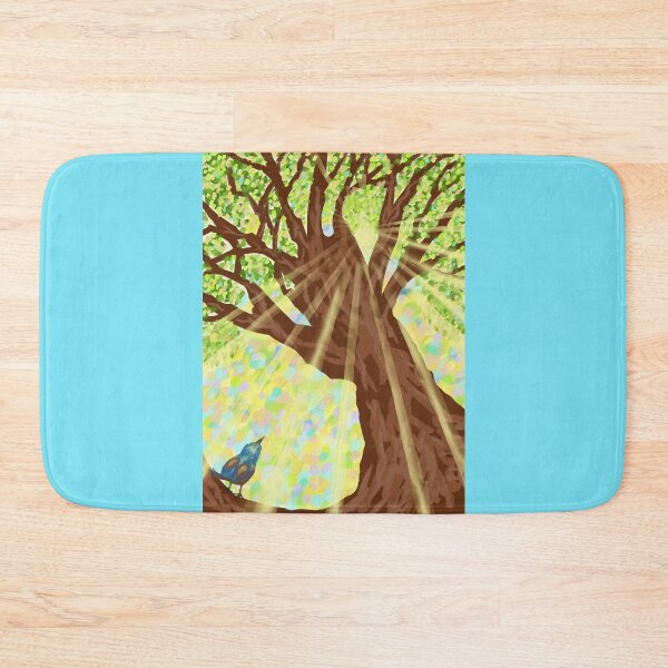 Item preview, An adorable blue bird under a big tree designed and sold by greenPQBstudio.