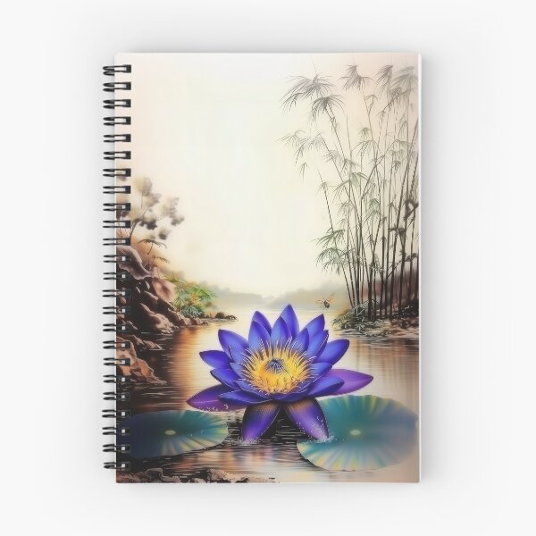 Item preview, Blue Lotus Emerging from Muddy Waters (Vietnamese Silk Painting) designed and sold by sageartz-wisdom.