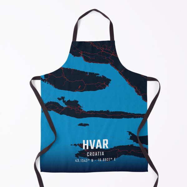 Item preview, Hvar Red & Blue Minimalist Map designed and sold by HomeLivingCo.