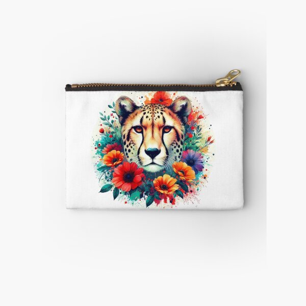Item preview, A beautiful, majestic, fast, and strong cheetah with various leaves and flowers designed and sold by Marcoshop10.