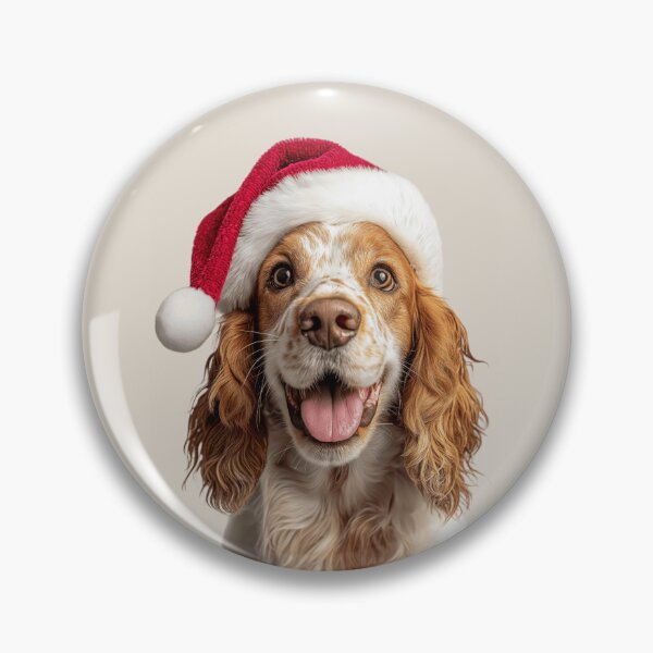 Item preview, English Cocker Spaniel dog with Christmas Hat – Festive Merry Spaniel Xmas Design designed and sold by LazyOwlStore.