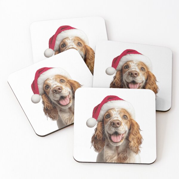 Item preview, English Cocker Spaniel dog with Christmas Hat – Festive Merry Spaniel Xmas Design designed and sold by LazyOwlStore.