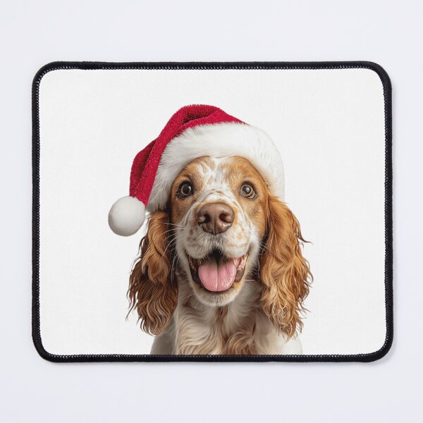 Item preview, English Cocker Spaniel dog with Christmas Hat – Festive Merry Spaniel Xmas Design designed and sold by LazyOwlStore.