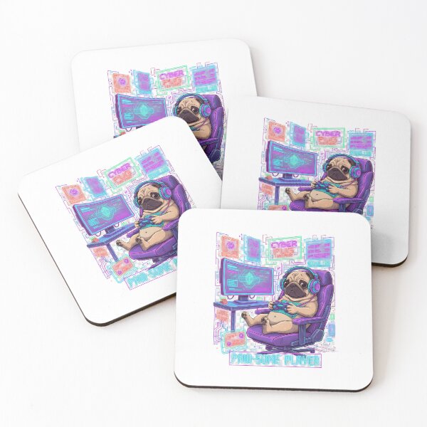 Item preview, Funny Gamer Pug T-shirt – Cute Cyber Dog Design for Game Lovers designed and sold by Print Era.